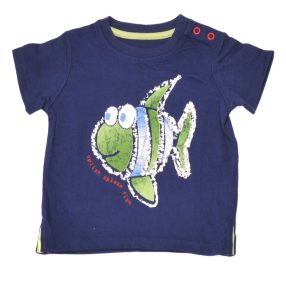 Marks&Spencer - Kék, halcskás póló (62-68)