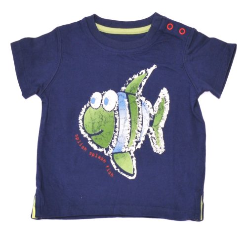 Marks&Spencer - Kék, halcskás póló (62-68)