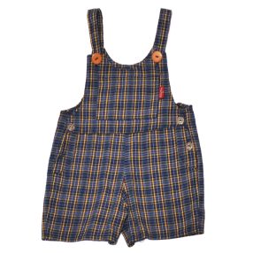 Kék kockás kantáros rövidnadrág (68-74*)