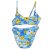 Kék, Sárga virágmintás bikini szett (110) - ÚJ