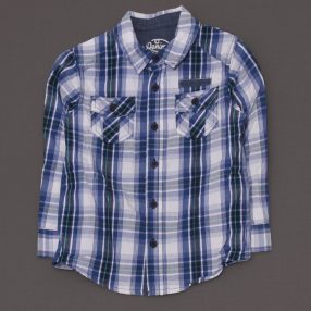 Kék kockás hosszú ujjú ing (98-104)