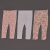 Rózsaszín, Szürke, virágmintás leggings szett (86-92)