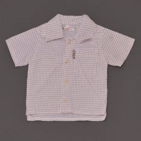 Drapp kockás rövid ujjú ing (68)