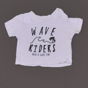 Fehér, wave póló (62-68)