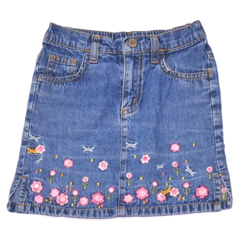 H&M - Kék, hímzett farmerszoknya (104)