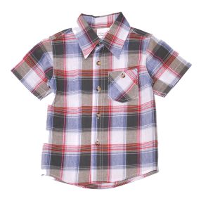 Szürke-fehér kockás rövid ujjú ing (104)