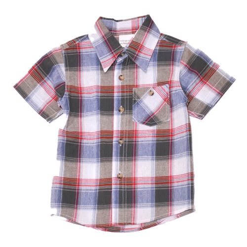 Szürke-fehér kockás rövid ujjú ing (104)