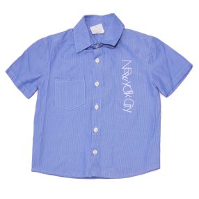 Kék-fehér csíkos rövid ujjú ing (104)