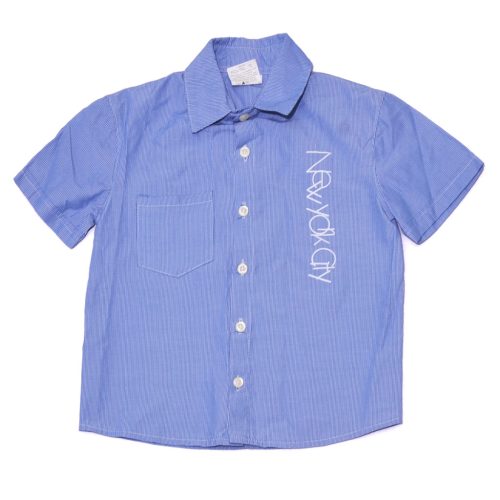 Kék-fehér csíkos rövid ujjú ing (104)