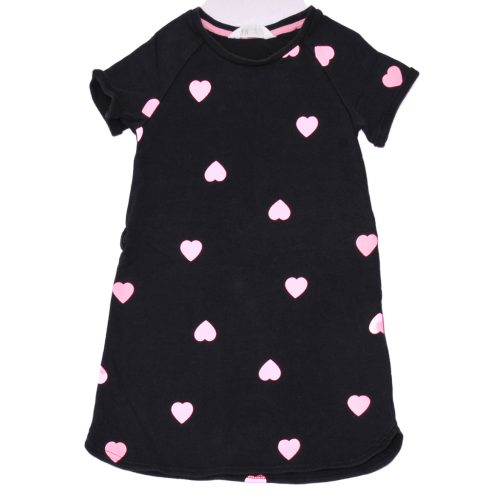 H&M - Sötétkék, pink szives ruha (110-116)