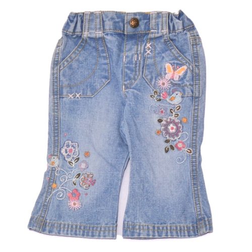 Marks&Spencer - Kék, virágmintás farmernadrág (62-68)