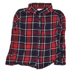 Kék, Piros kockás hosszú ujjú ing (92)