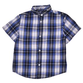 Kék kockás rövid ujjú ing (104-110)