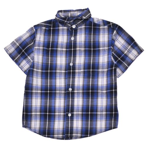 Kék kockás rövid ujjú ing (104-110)