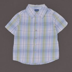 Cherokee - Kék-zöld kockás rövid ujjú ing (104-110)