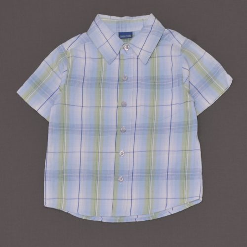 Cherokee - Kék-zöld kockás rövid ujjú ing (104-110)