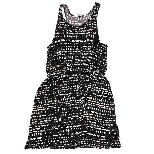 H&M - Fekete, fehér mintás ruha (134-140)
