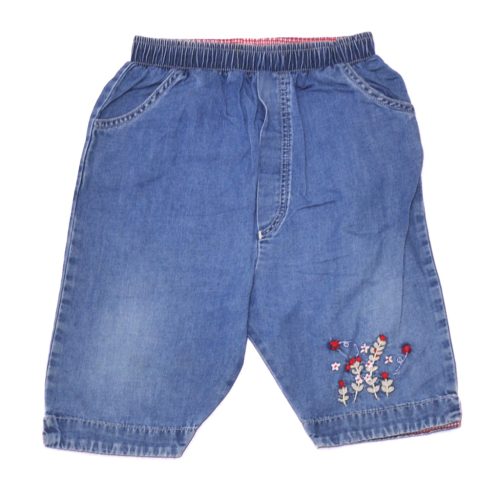Marks&Spencer - Kék, virágmintás farmernadrág (68-80)