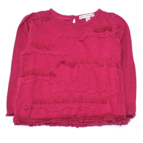 Marks&Spencer - Pink, fodros hosszú ujjú felső (92-98)