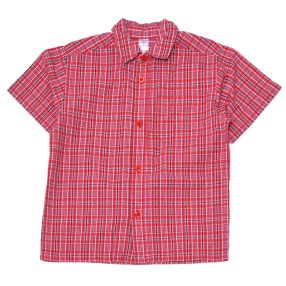 BHS - Piros kockás rövid ujjú ing (110)