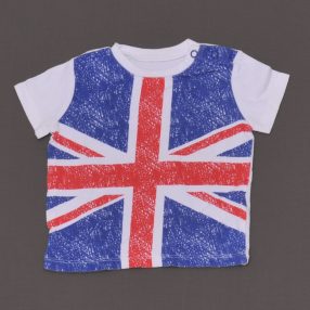 Fehér, angol zászlós póló (62-68)