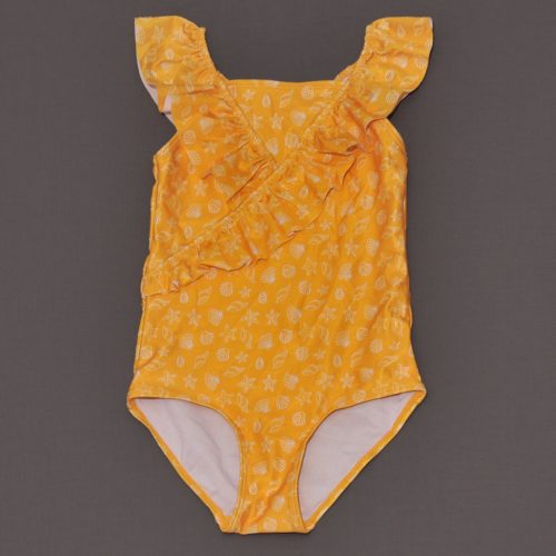 H&M - Sárga, fodros úszódressz (110-116)