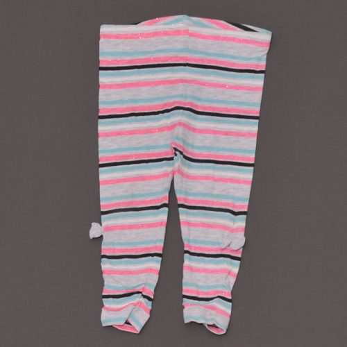 Szürke-pink csíkos leggings (80)