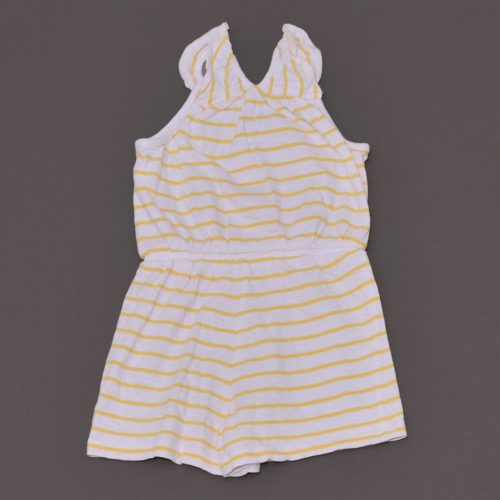 Fehér, Sárga csíkos rövidszárú overál/jumpsuit (98)