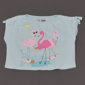 Türkiz, flamingós ujjatlan crop felső (104)