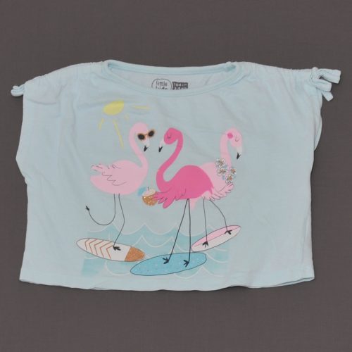 Türkiz, flamingós ujjatlan crop felső (104)