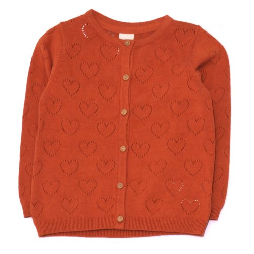 H&M - Barna, szivecskés kardigán (86)