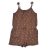 H&M - Barna, pálmafás ujjatlan, rövidszárú overál (122-128)