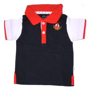 Sötétkék, fehér galléros póló (68)