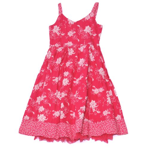 Pink, virágmintás ruha (128-134)