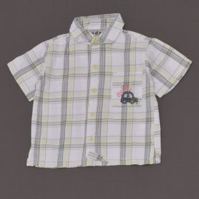 Zöld, Fehér kockás rövid ujjú ing (74)