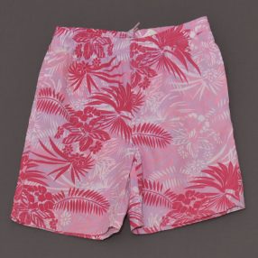 Rózsaszín, levélmintás fürdőnadrág (128)