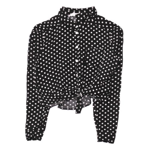 H&M - Fekete, fehér pöttyös megkötős blúz (146)