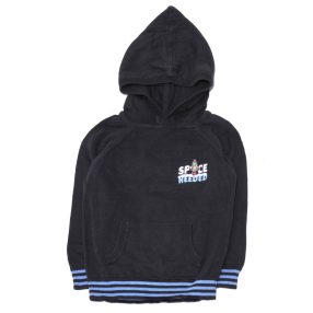 Sötétkék kapucnis, kötött pulóver (104)