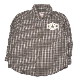 Zöld-fehér kockás hosszú ujjú ing (104)