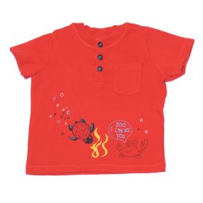 Piros, teknősös póló (62-68)