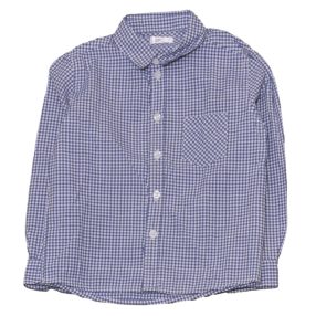 Kék, Fehér kockás hosszú ujjú ing (110)