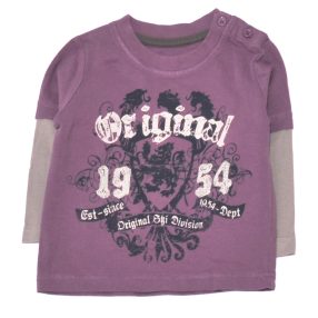 Lila, szürke hosszú ujjú póló (68-74)