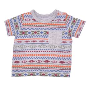 Szürke, mintás póló (62-68)