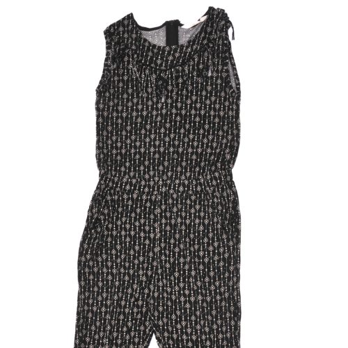 H&M - Fekete, fehér mintás ujjatlan, rövidszáras overál (134)