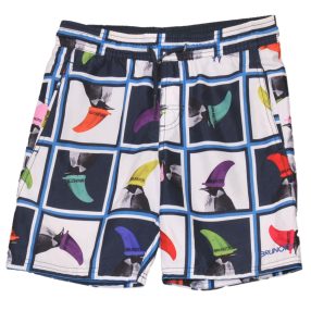 Fehér, Kék, pingvines fürdőnadrág (140)