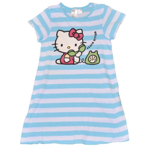 H&M, Hello Kitty - Kék, Fehér csíkos hálóing (122-128)