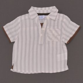 Fehér, Barna csíkos rövid ujjú ingpóló (62-68)