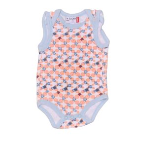 Fehér, narancs, halacskás ujjatlan body (50-56)