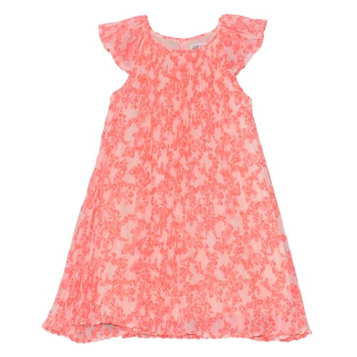 H&M - UV rózsaszín, pillangómintás alkalmi ruha (128)