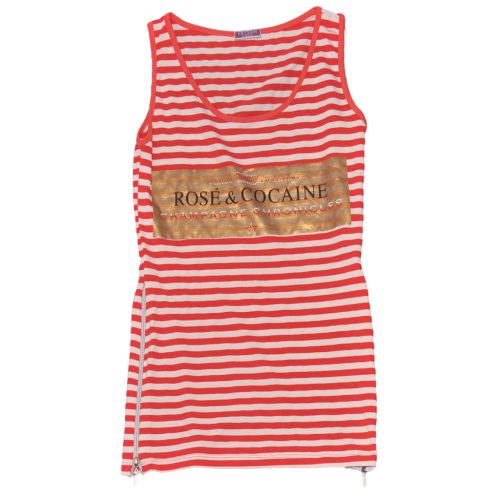 Extrem Chic - Piros, Fehér csíkos ujjatlan felső (176)